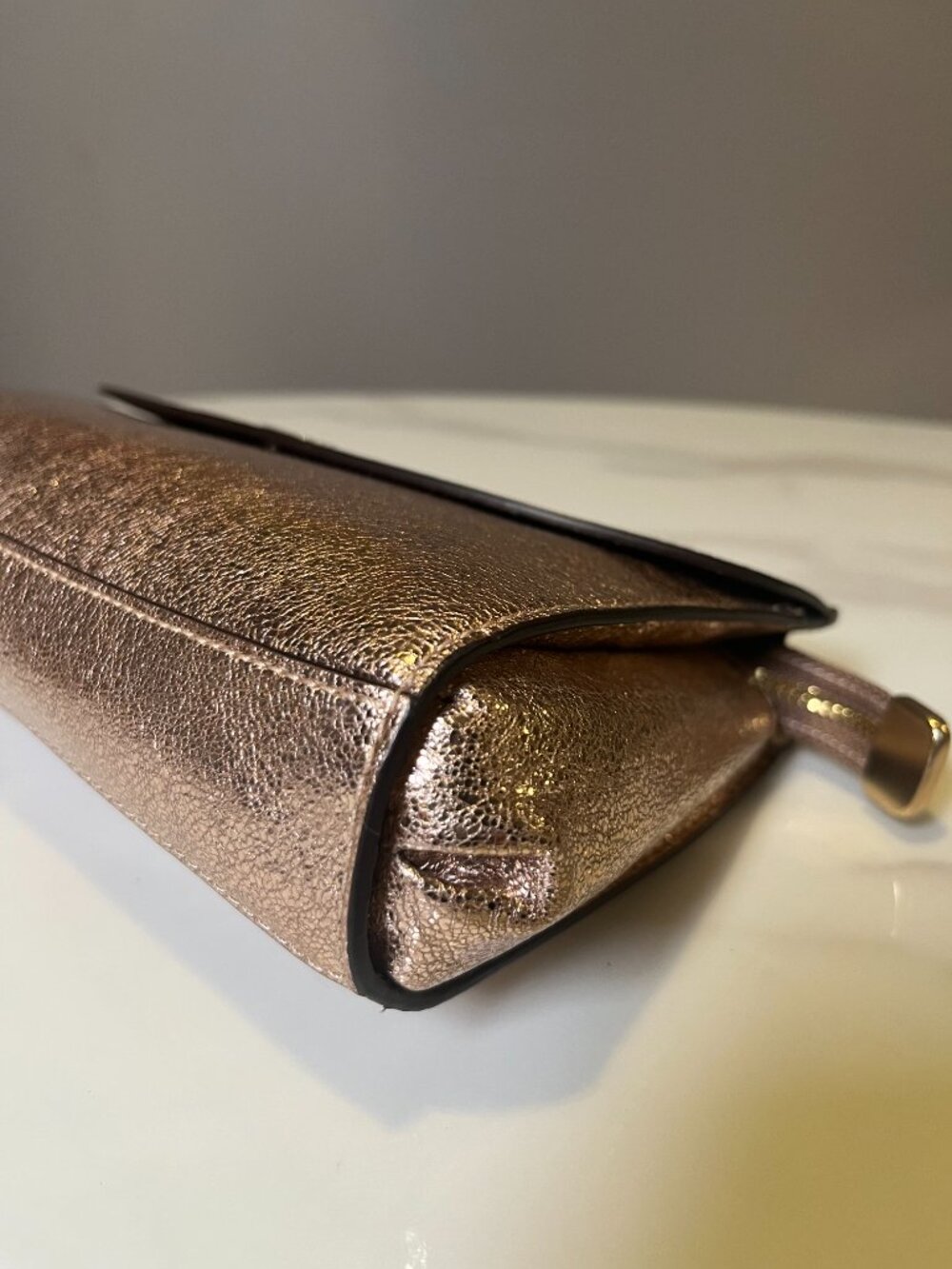 Coach Rose Gold Metallic Leather Clutch - Picture 11 of 13